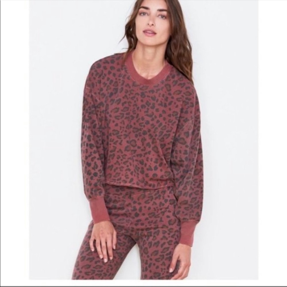Sundry Animal Print Crew Sweatshirt